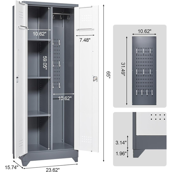 WFX Utility™ 65"h Broom Closet Storage Cabinet, Utility Closet For ...